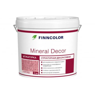 FINNCOLOR MINERAL DECOR штукатурка декоративная структурная короед фракция 2 мм 25 кг