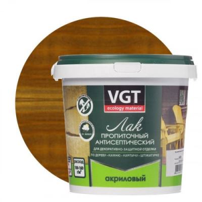 Лак акриловый пропиточный с антисептиком для дерева и камня VGT цвет палисандр 0,9 кг