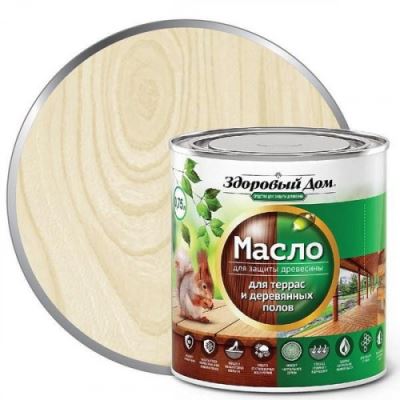 Масло для террас и деревянных полов Здоровый Дом цвет слоновая кость 0,75 л
