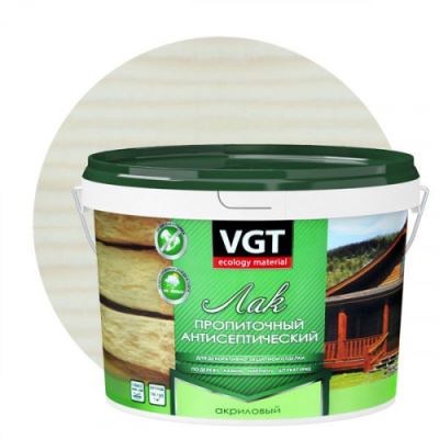 Лак акриловый пропиточный с антисептиком для дерева и камня VGT цвет белый 2,2 кг