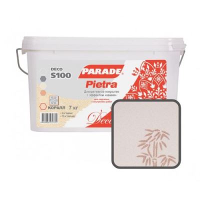 Декоративное покрытие с эффектом камня Parade Deco Pietra S100 Коралл 7 кг