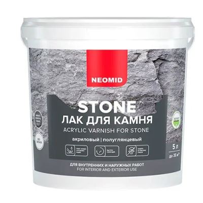 Лак для камня акриловый Neomid «Stone» полуглянцевый 5 л