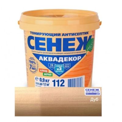 Антисептик тонирующий для дерева Сенеж «Аквадекор» цвет 112 дуб 0,9 кг