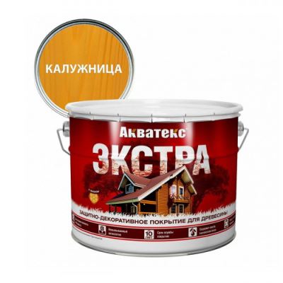 Защитно-декоративное алкидное покрытие для дерева Акватекс «Экстра» полуглянцевое цвет калужница 9 л