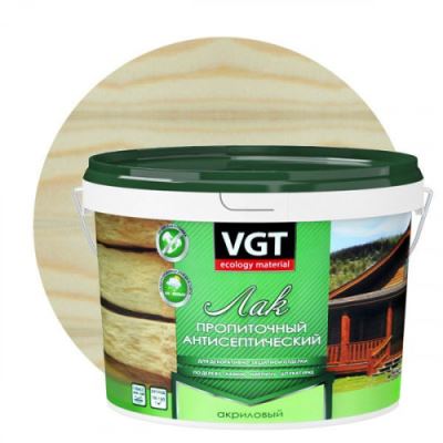 Лак акриловый пропиточный с антисептиком для дерева и камня VGT цвет бесцветный 2,2 кг